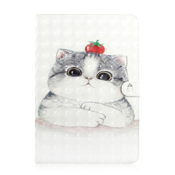 3D Colored Drawing Universal Horizontal Flip Leather Case, with Holder & Card Slot & Wallet for 7 inch Tablet PC(Cute Cat)