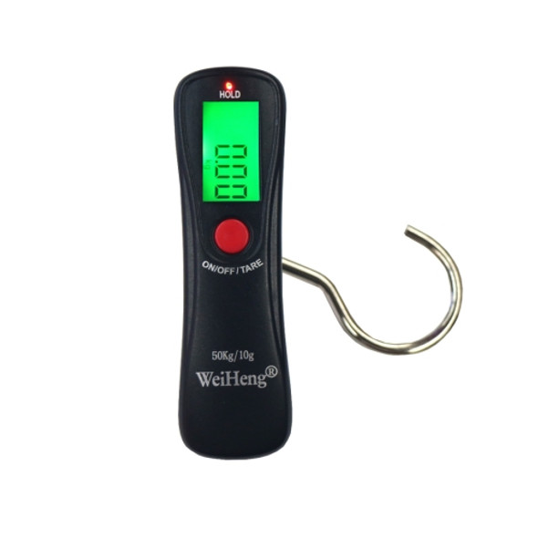 MH-A18 Portable Digital High-Load Weighting Hook Electronic Luggage Scale (10g~50kg), Excluding Batteries(Black)