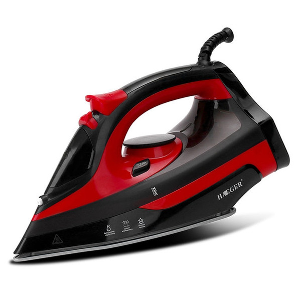 HG-1271 Home Holding Ceramic Base Plate Steam Electric Iron, EU Plug(Red)