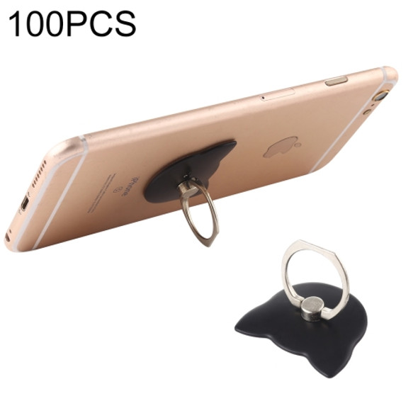 100 PCS Universal Cat Shape 360 Degree Rotatable Ring Stand Holder for Almost All Smartphones (Black)