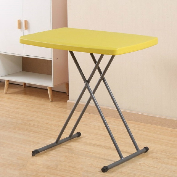 Simple Plastic Folding Table for Lifting Portable Desk, Size:76x50cm, Height:Adjustable within 66cm(Yellow)