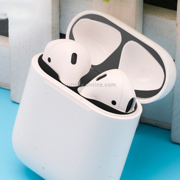 Metal Dustproof Sticker for Apple AirPods 1(Black)