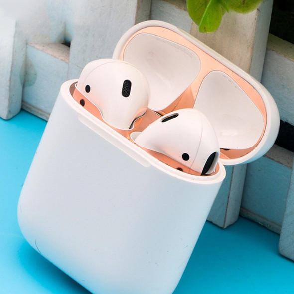 Metal Dustproof Sticker for Apple AirPods 1(Rose Gold)