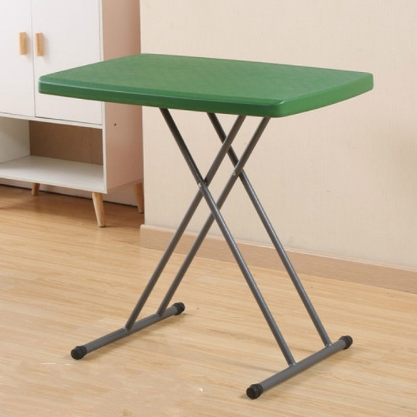 Simple Plastic Folding Table for Lifting Portable Desk, Size:76x50cm, Height:Adjustable within 66cm(Dark Green)