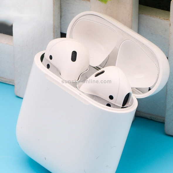 Metal Dustproof Sticker for Apple AirPods 2(Silver)