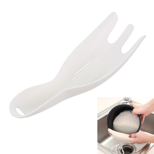 Kitchen Creative Multi-function Rice Washing Sieve Home Does Not Hurt Hand Wash Rice Tools(White)