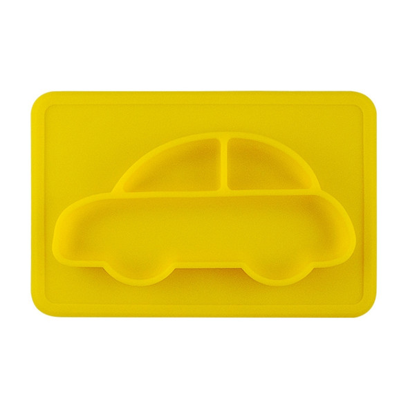 3 PCS Integrated Child Food Grade Silicone Square Car Plate(Yellow)