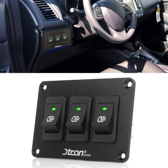 Jtron 12V 30A Fog Light Switch Panel with LED Indicator for Car RV Marine (Green)