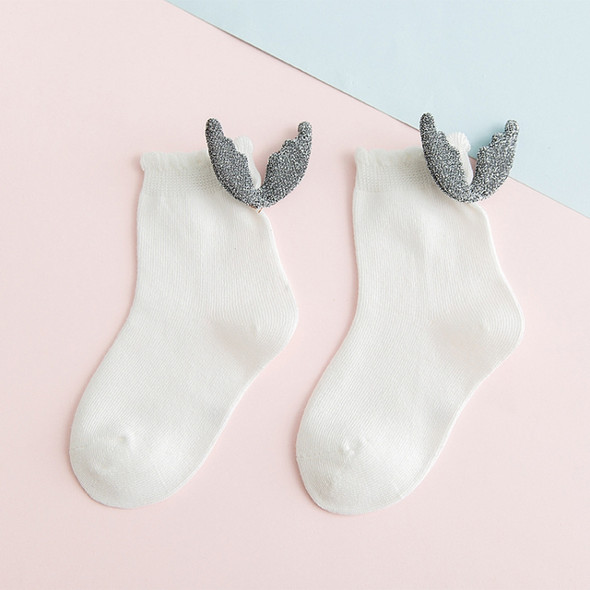 Girls Fashion Personality Wings Socks Baby Cotton Socks, Color:White(S)