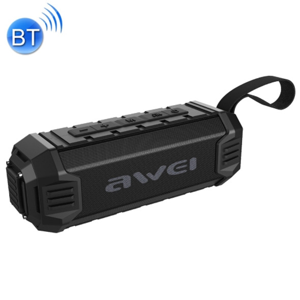 awei Y280 IPX4 Bluetooth Speaker Power Bank with Enhanced Bass, Built-in Mic, Support FM / USB / TF Card / AUX(Black)