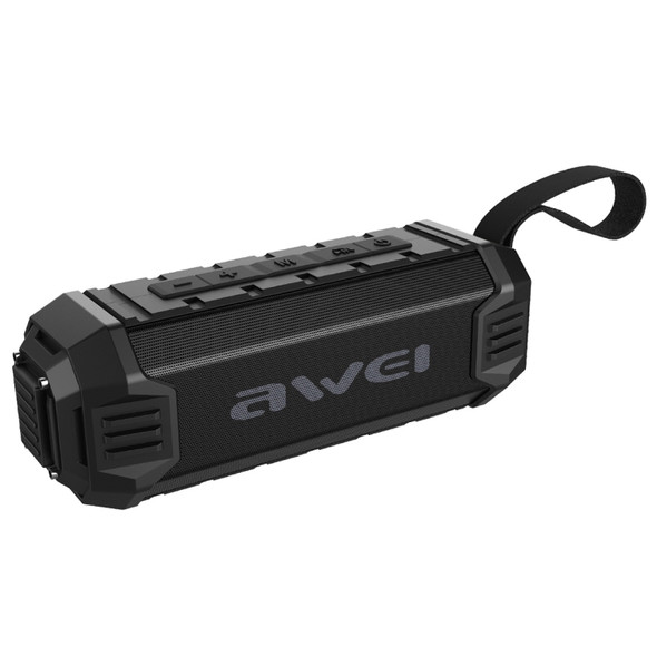 awei Y280 IPX4 Bluetooth Speaker Power Bank with Enhanced Bass, Built-in Mic, Support FM / USB / TF Card / AUX(Black)