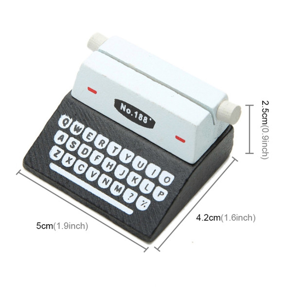 5 PCS Creative Coffee Vintage Wooden Typewriter Photo Card Desk Messege Memo Holder Stand Card Holder(Black)