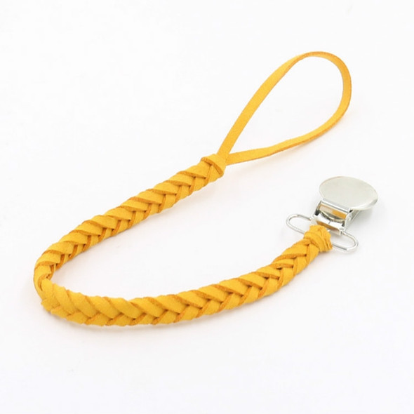 3 PCS Baby Pacifier Chain Leather Woven Anti-off Chain(Yellow)