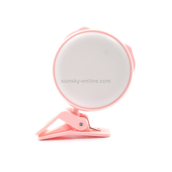 Portable Tri-color Adjustable Brightness Angle Piggy Fill Light(Pink)