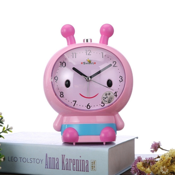 3 PCS Creative Home Day Cartoon Flower Bee Talking Student Alarm Clock(Pink)