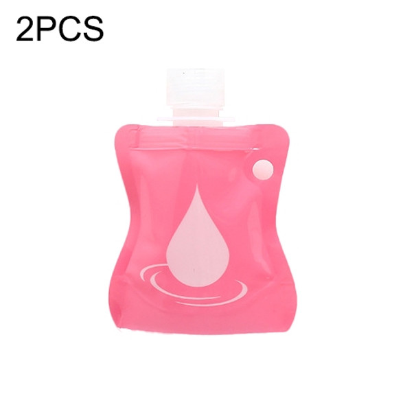 2 PCS Portable Silicone Lotion Bottle Hand Sanitizer Bottle Travel Soft Pack Shampoo Shower Gel Bottle( Water droplet pink )