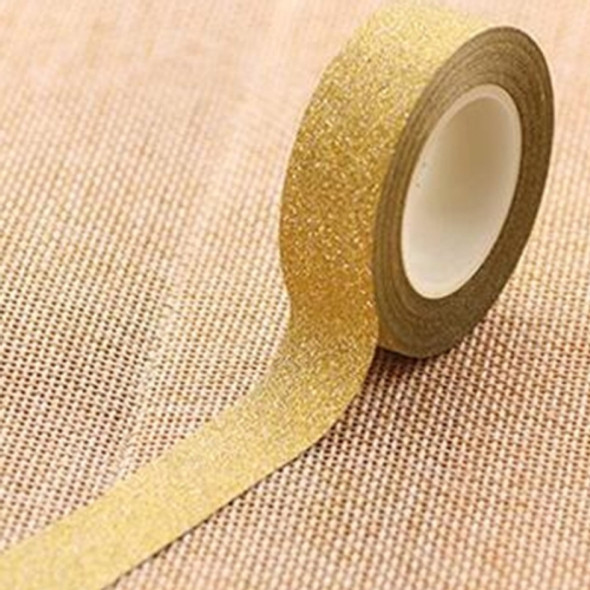 Flash Washi Sticky Paper Tape Label DIY Decorative Tape, Length: 10m(Golden Yellow)