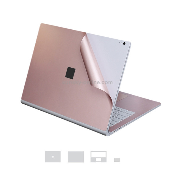 4 in 1 Notebook Shell Protective Film Sticker Set for Microsoft Surface Book 13.5 inch(Rose Gold)