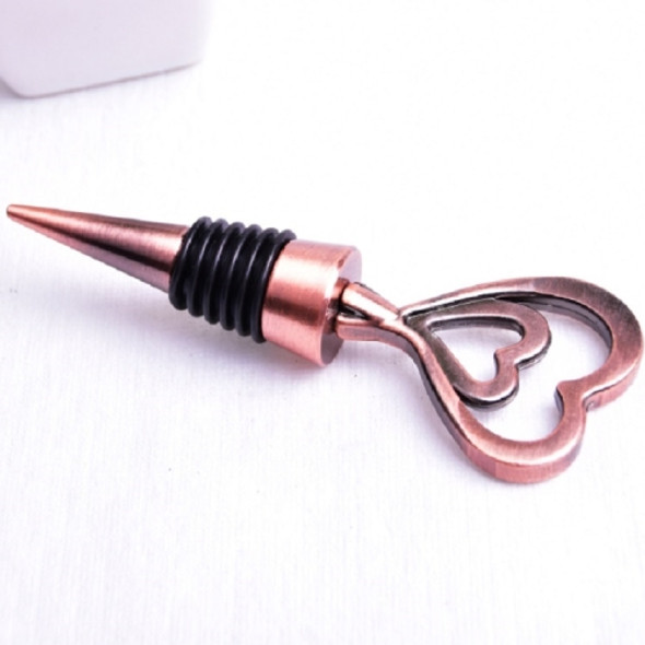 Metal Special Shape Wine Stopper(Heart to Heart Red Bronze)