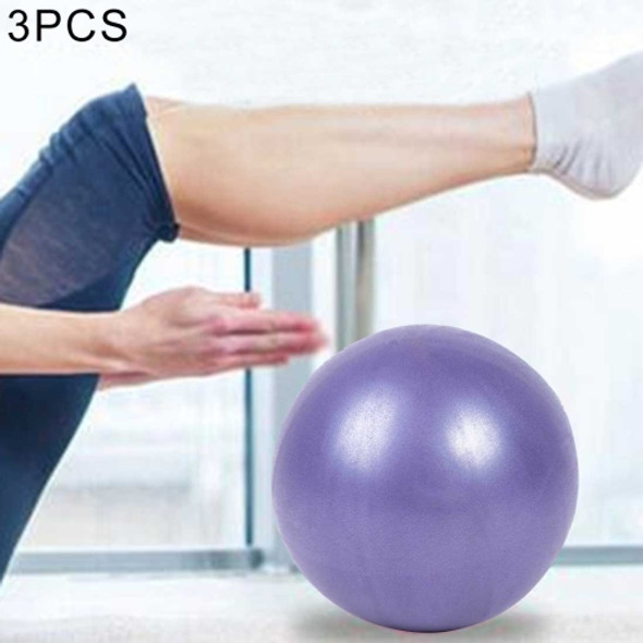 3 PCS Mini Yoga Pilates Ball Explosion-proof PVC Ball Balanced Fitness Gymnastic Exercise Training with Straw, Diameter: 25cm(Purple)