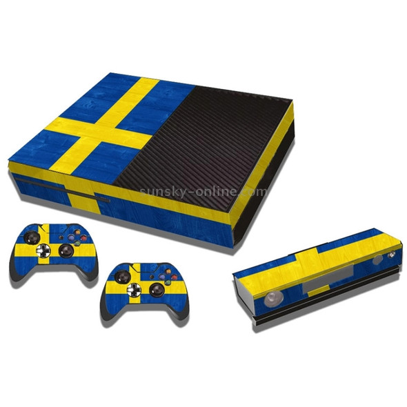 Swidish Flag Pattern Decal Stickers for Xbox One Game Console
