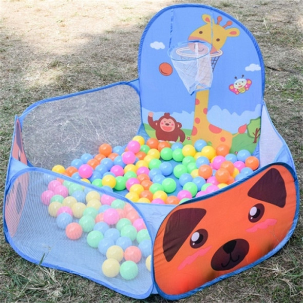 Kids Indoor Outdoor Safe Tent Children Foldable Playpens Game Cartoon Throwing Basketball Pool For Kids(Blue)