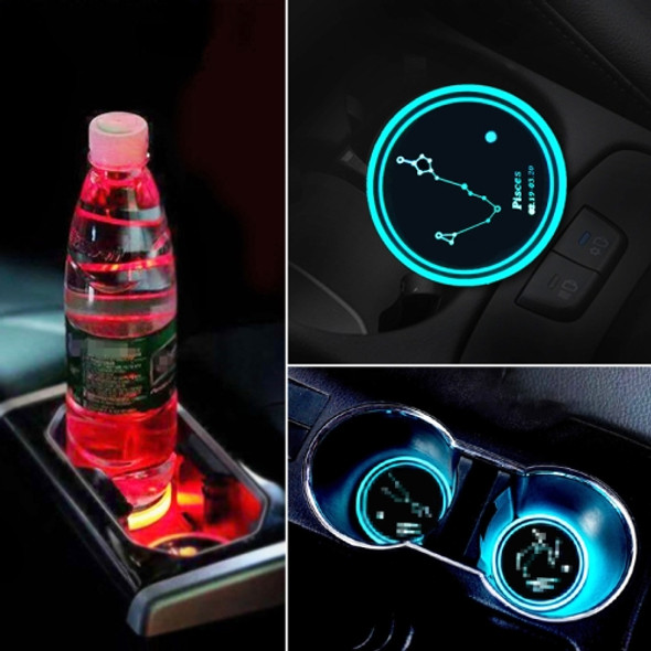 Car Constellation Series AcrylicColorful USB Charger Water Cup Groove LED Atmosphere Light(Pisces)