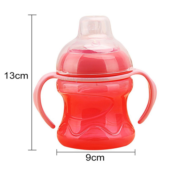 Feeding Bottles Cups for Babies Kids Water Milk Bottle Soft Mouth Baby Feeding Bottle Infant Training With Handle(Red)