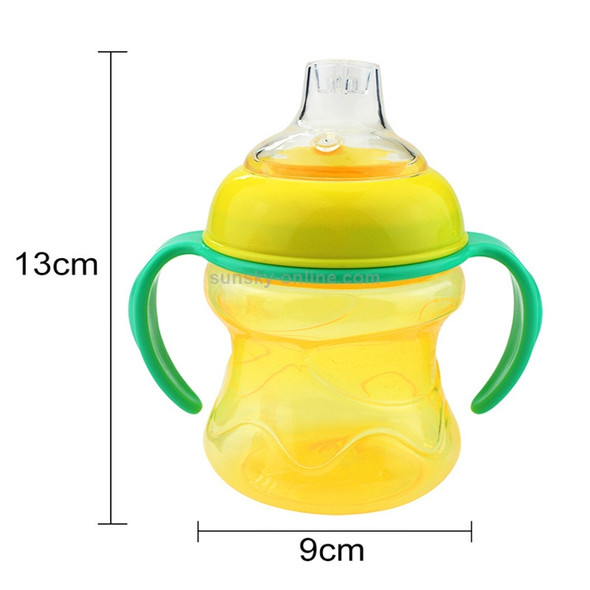 Feeding Bottles Cups for Babies Kids Water Milk Bottle Soft Mouth Baby Feeding Bottle Infant Training With Handle(Yellow)