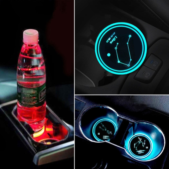 Car Constellation Series AcrylicColorful USB Charger Water Cup Groove LED Atmosphere Light(Libra)