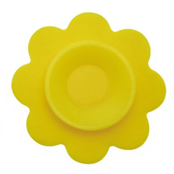 Double-sided Super Suction Cartoon Anti-collision Children Bowl  Sucker(Yellow Flower)