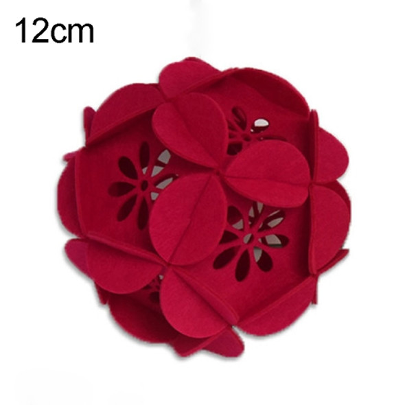 Classroom Decoration Non-woven Flower Ball Three-dimensional Wicker Pendant, Size: 12cm (Red)