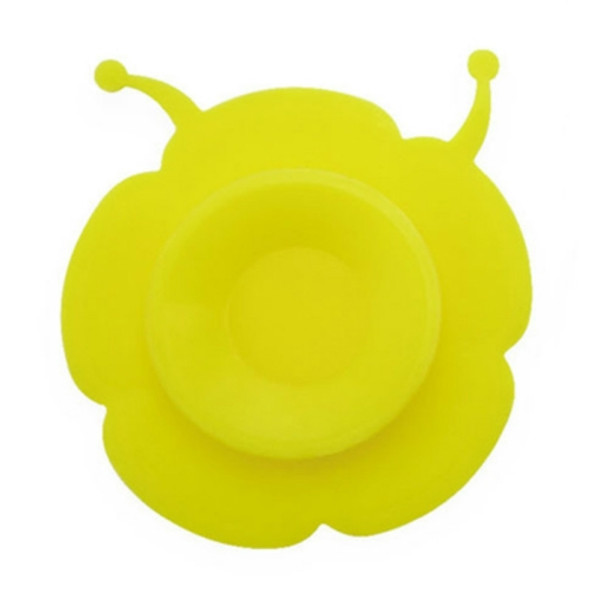 Double-sided Super Suction Cartoon Anti-collision Children Bowl  Sucker(Yellow Snail)