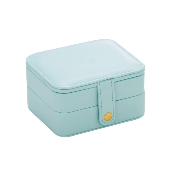 2 Tiers Jewelry Packaging Box Makeup Earrings Case Storage Organizer Container( Blue)