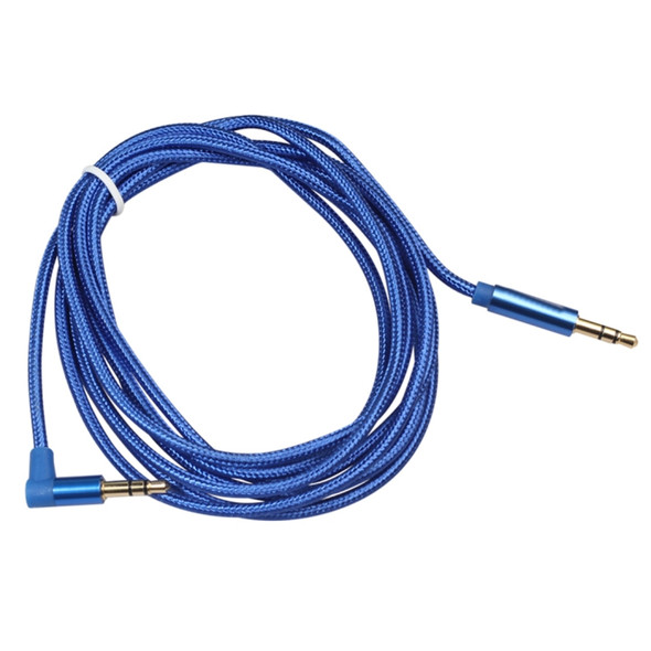 AV01 3.5mm Male to Male Elbow Audio Cable, Length: 2m (Blue)