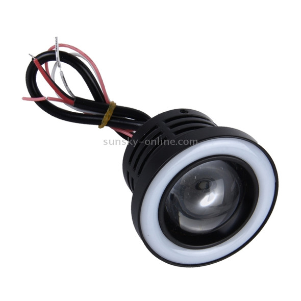 2 PCS 3 inch 10W 900 LM 6000K Car Fog Lights with Colorful Angle Eye Light, DC 12V(White Light)