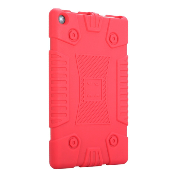 Full Coverage Silicone Shockproof Case for Amazon Kindle Fire HD8 (2017)(Red)