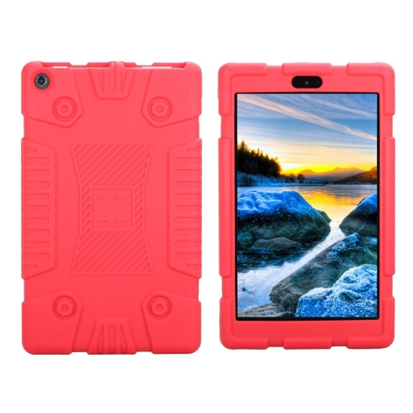 Full Coverage Silicone Shockproof Case for Amazon Kindle Fire HD8 (2017)(Red)