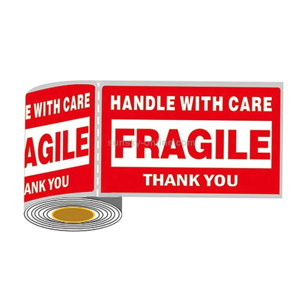 500 PCS Self-adhesive Outer Box English Warning Sticker Fragile Label, Size: 76x127mm