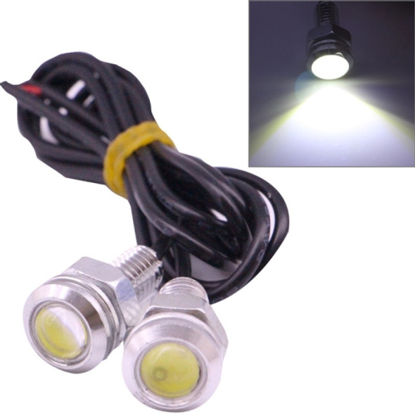 2 PCS 2x 2W Waterproof Eagle Eye Light White LED Light for Vehicles, Cable Length: 60cm(Silver)