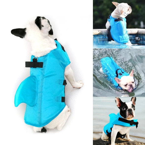 Summer Pet Life Jacket Dog Safety Clothes Dogs Swimwear Pets Safety Swimming Suit, Size:L(Blue)