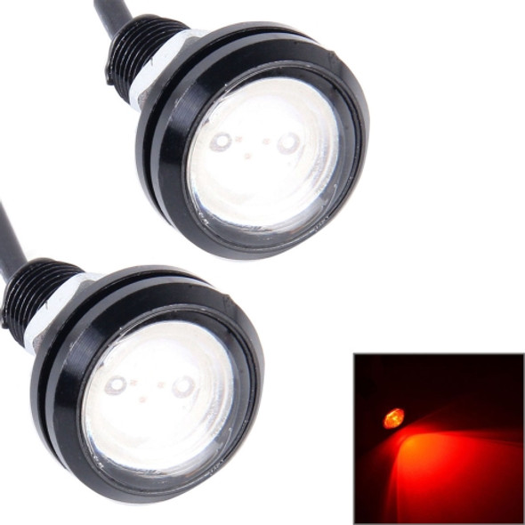 2 PCS 2x 3W 120LM Waterproof Eagle Eye light  White LED Light for Vehicles, Cable Length: 60cm(Red)