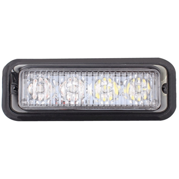 12W 720LM 6500K 635nm 4-LED White + Red Light Wired Car Flashing Warning Signal Lamp, DC12-24V, Wire Length: 95cm