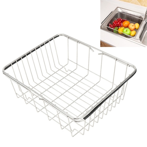 Kitchen Dish Drainer Sink Drain Basket Washing Vegetable Fruit Drying Holder Stainless Steel Adjustable Rack, Size:Arch Net Style