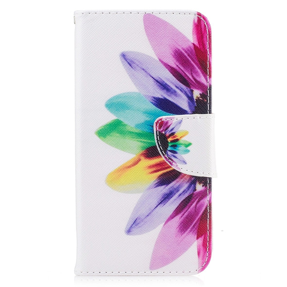 Colored Drawing Pattern Horizontal Flip Leather Case for Samsung Galaxy S9, with Holder & Card Slots & Wallet(Sunflower)