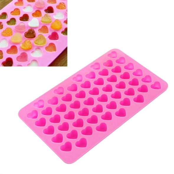 Creative Heart Shape 55-Grid Ice Cube Tray(Pink)
