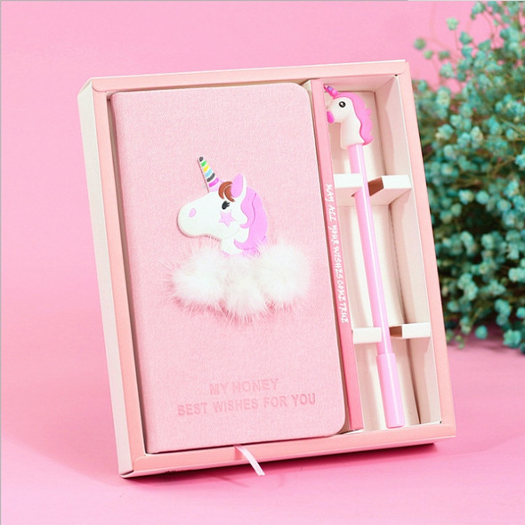 Cute Unicorn Notebook Set Office Stationery with Pen(Pink Unicorn)