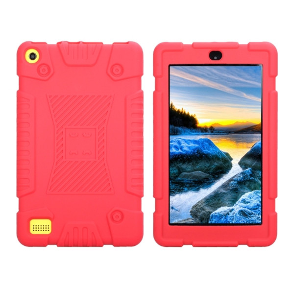 Full Coverage Silicone Shockproof Case for Amazon Kindle Fire 7 (2017) (Red)