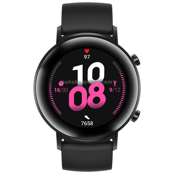 HUAWEI WATCH GT 2 42mm Sport Wristband Bluetooth Fitness Tracker Smart Watch, Kirin A1 Chip, Support Heart Rate & Pressure Monitoring / Sports Recording / Bluetooth Music / GPS (Black)