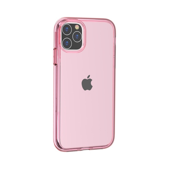 For iPhone 11 Pro Max Shockproof Terminator Style Transparent Protective Case(Pink)